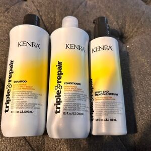 Kenra Professional Triple Repair Shampoo & Conditioner & Split End Mending Serum
